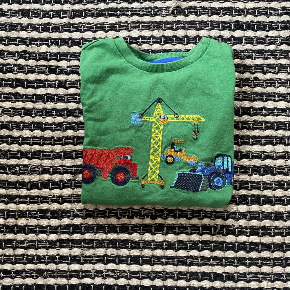 🌿Mini Boden Short Sleeve Green Truck Graphic T Shirt 5/6Y